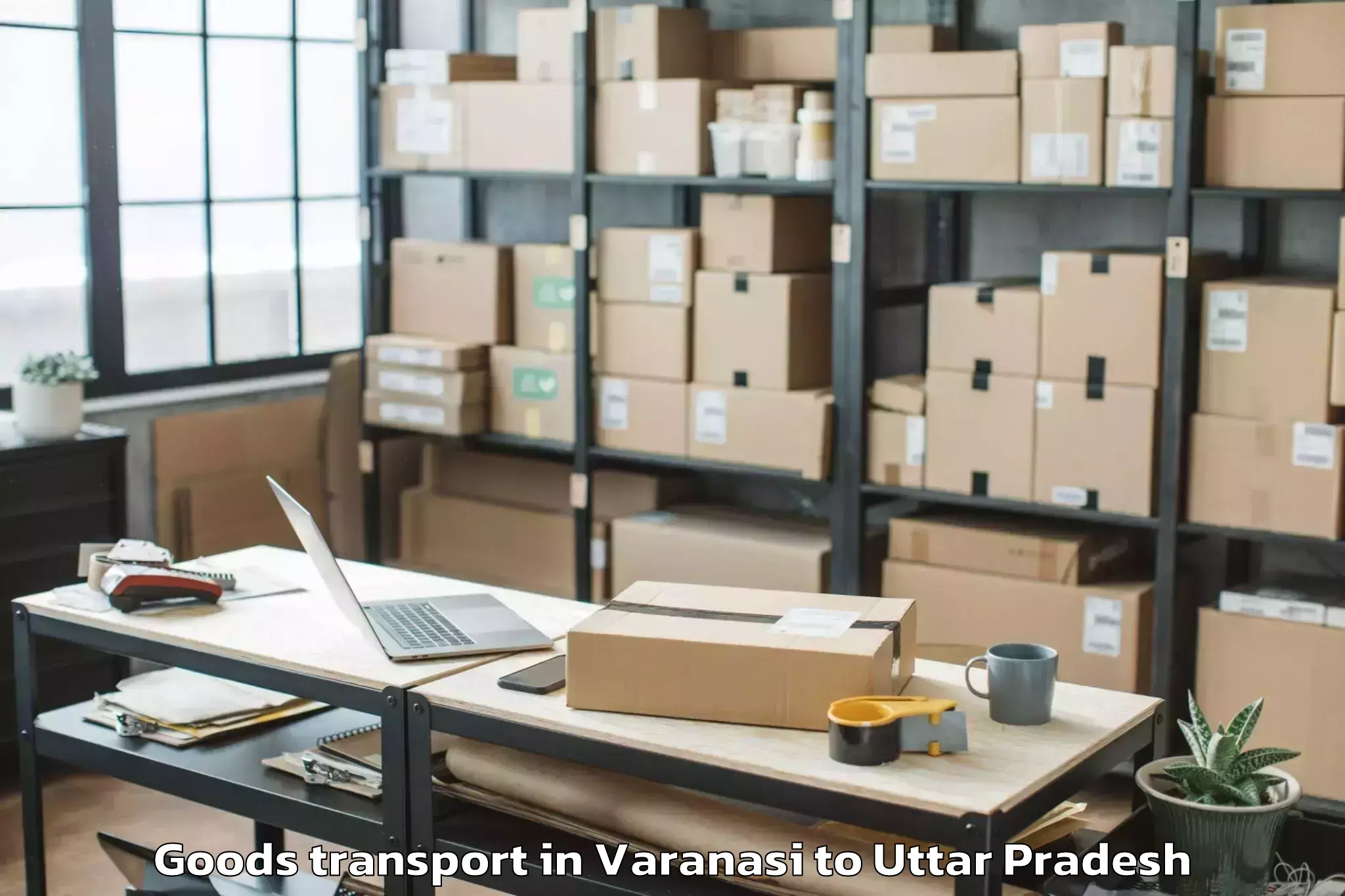 Quality Varanasi to Babrala Goods Transport